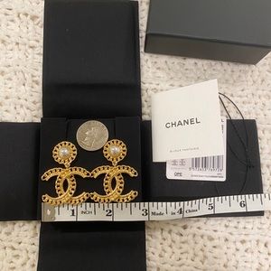 Authentic Chanel large gold cc dangle rare.